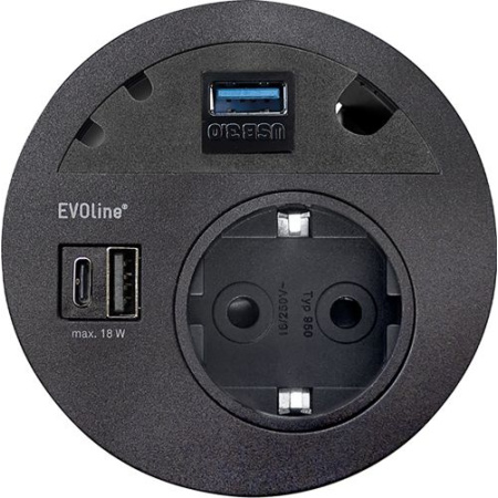 circle80_schwarz_vde_usb-ac-18w_usb-a_von-oben